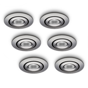 LED-inbouwspot Piccolo 1W set 6 stuks zilver