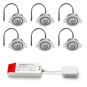 Set LED-inbouwspot Piccolo zilver 3W dimbaar  3-6 stuks