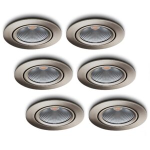 LED-inbouwspot set 6 stuks Cormo RVS 5W dimbaar