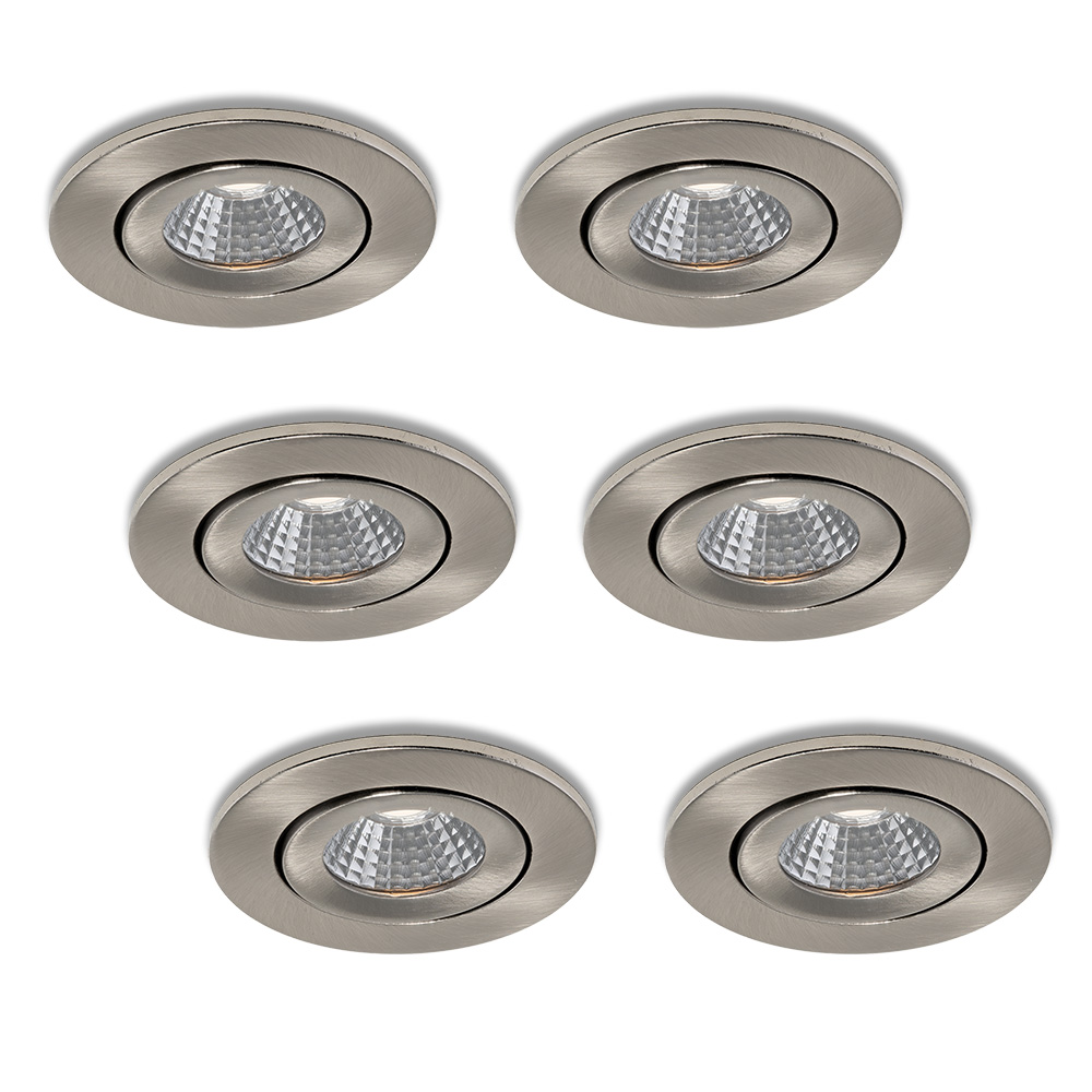 Graag gedaan Huisje Schrijf een brief Ledisons LED-inbouwspot set 6 stuks Midi RVS 3W dimbaar IP54