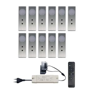 Set LED-opbouwspot met afstandsbediening Ludo zilver 3W 2700K 1-12 stuks