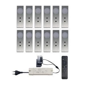 Set LED-opbouwspot met afstandsbediening Ludo zilver 3W 2700K 1-12 stuks