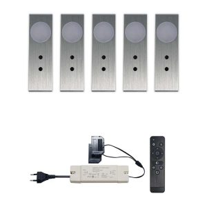 Set LED-opbouwspot met afstandsbediening Ludo zilver 3W 2700K 1-12 stuks