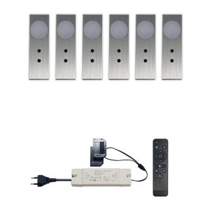 Set LED-opbouwspot met afstandsbediening Ludo zilver 3W 2700K 1-12 stuks