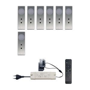 Set LED-opbouwspot met afstandsbediening Ludo zilver 3W 2700K 1-12 stuks