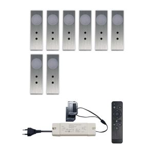 Set LED-opbouwspot met afstandsbediening Ludo zilver 3W 2700K 1-12 stuks