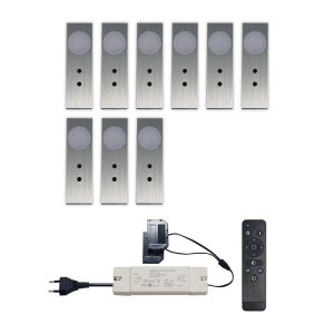 Set LED-opbouwspot met afstandsbediening Ludo zilver 3W 2700K 1-12 stuks