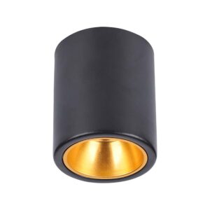 LED-opbouwspot Gulda rond zwart-goud GU10