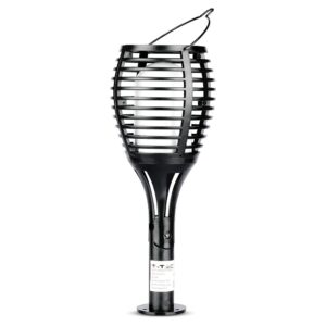 Solar LED-priklamp Flame XL zwart