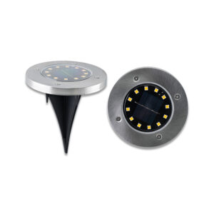 Solar grondspot Saturn RVS set 2 stuks