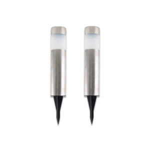 Solar LED-priklamp Bella RVS set 2 stuks