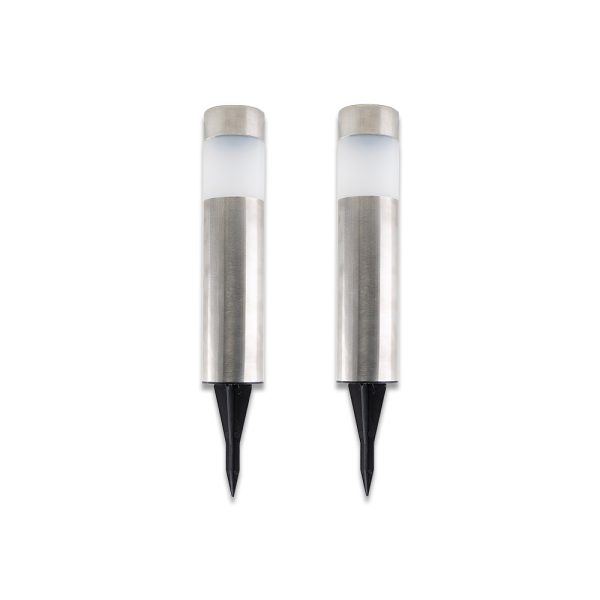 Solar LED-priklamp Bella RVS set 2 stuks
