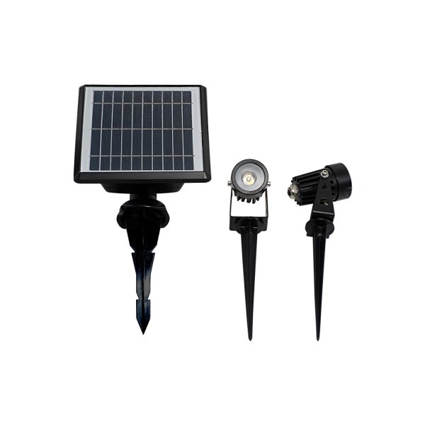 Solar LED-prikspot Calipso zwart set 2 stuks