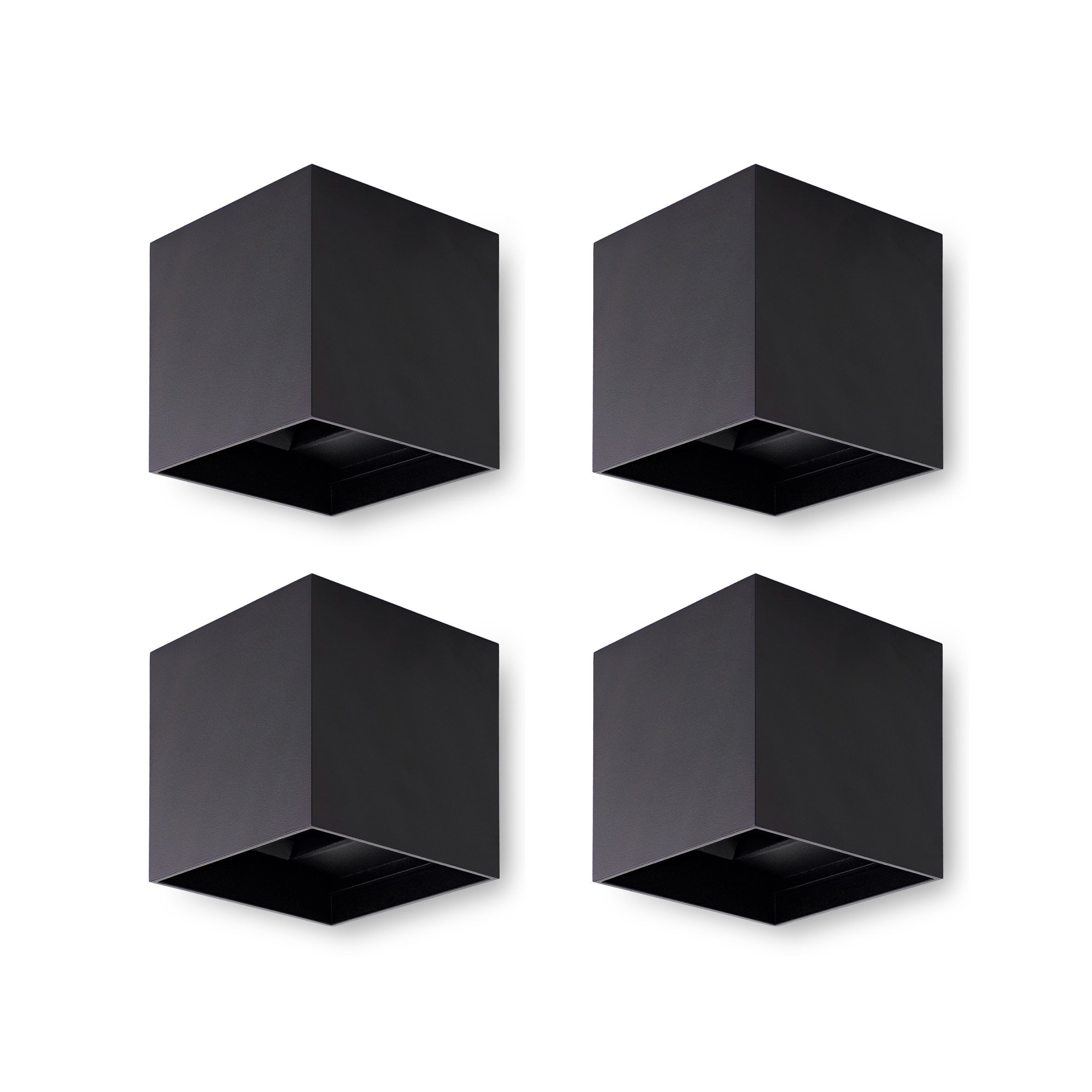 LED-wandlamp Cube zwart 6W Up-Down