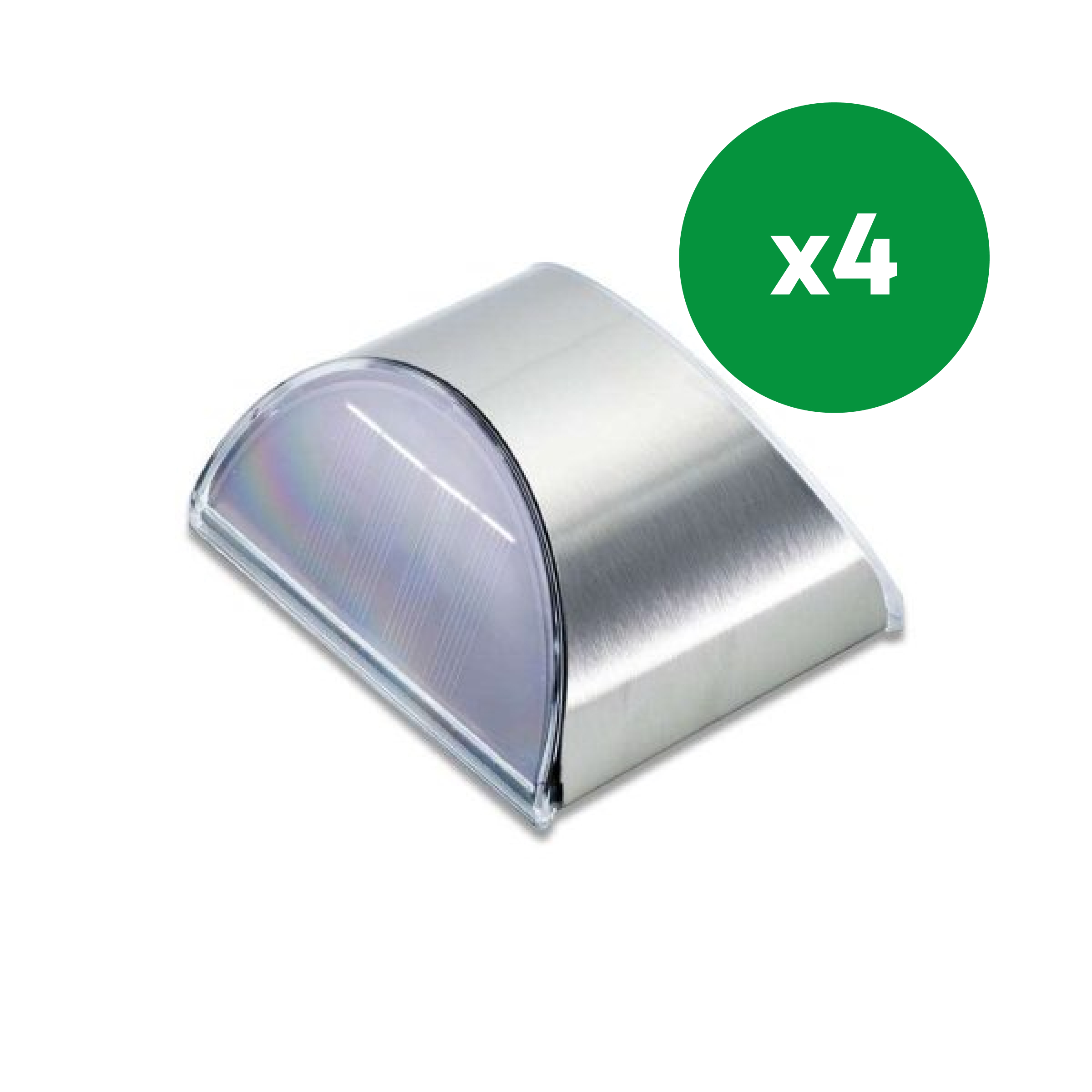 4x Solar LED-wandlamp Dione downlight RVS