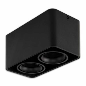 LED-opbouwspot Lombardo zwart dubbele GU10
