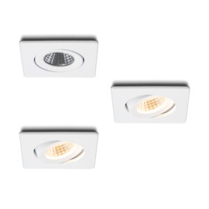 LED-inbouwspot set 3 stuks Locco wit 3W dimbaar