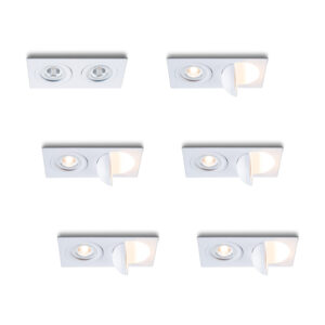 LED-inbouwspot set 6 stuks Sienna dubbel wit 2700K 10W