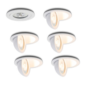 LED-inbouwspot set 6 stuks Sienna wit 5W extra warm-wit 2700K