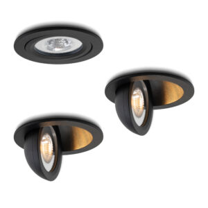 LED-inbouwspot set 3 stuks Sienna zwart 5W extra warm-wit 2700K