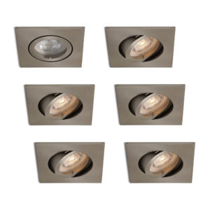 Complete set 6 stuks LED-spot Felice RVS GU10 dimbaar 4.2 Watt