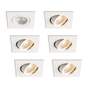 Complete set 6 stuks LED-spot Felice wit GU10 dimbaar 4.2 Watt
