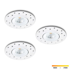 Trimless LED-inbouwspot set 3 stuks Sola wit 5W  dim-to-warm