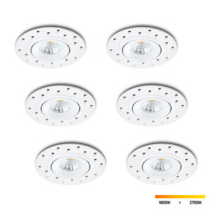Trimless LED-inbouwspot set 6 stuks Sola wit 5W  dim-to-warm