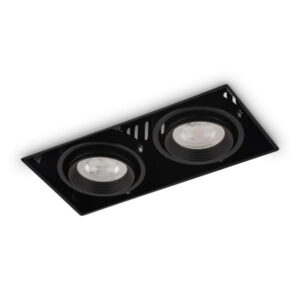 Trimless LED-spot Bastia zwart dubbele GU10