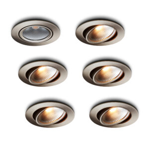LED-inbouwspot set 6 stuks Cormo RVS 5W dimbaar