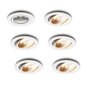 LED-inbouwspot set 6 stuks Cormo wit 5W dimbaar
