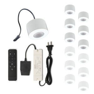 Set LED-opbouwspot met afstandsbediening Parma wit 3W dimbaar  1-12 stuks