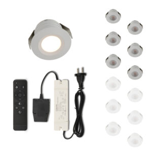 Set LED-inbouwspot met afstandsbediening Valdeno wit 3W dimbaar  1-12 stuks