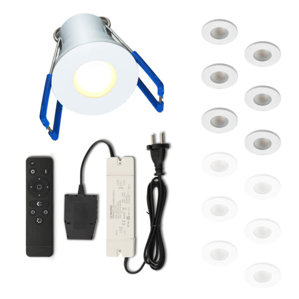 Set LED-inbouwspot met afstandsbediening Varese wit 3W dimbaar  1-12 stuks