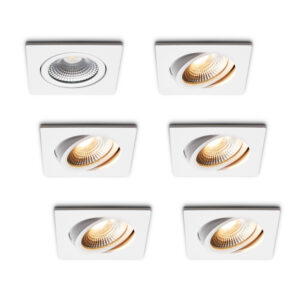 LED-inbouwspot set 6 stuks Trento wit 5W dimbaar