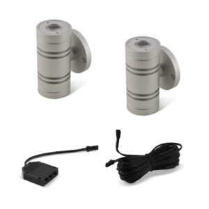 Uitbreidingsset LED-wandlamp Denno up-down zilver 12V - 2 spots