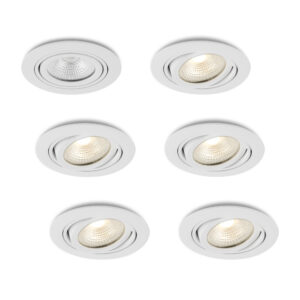 LED-inbouwspot set 6 stuks Mezzano wit 5W dimbaar