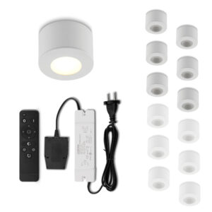 Set LED-opbouwspot met afstandsbediening Parma wit 3W dimbaar  1-12 stuks